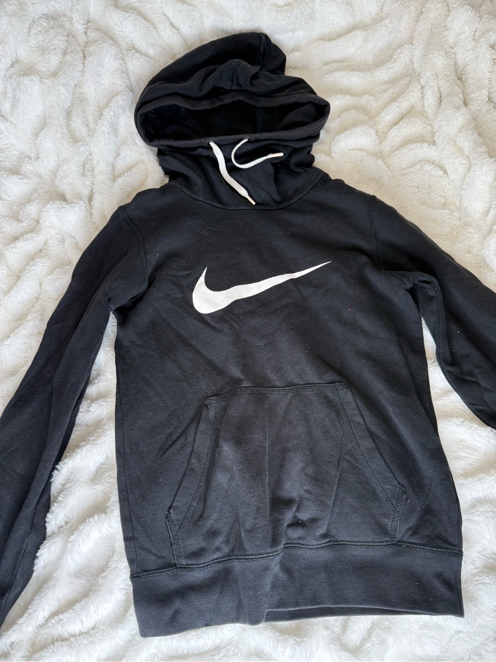 Nike Black Pullover Hoodie with White Swoosh